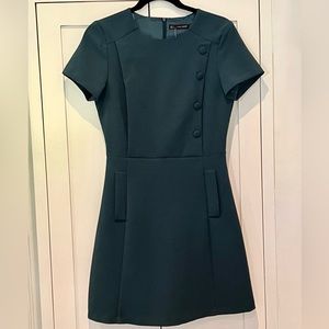 NWT Zara Dark Green 1960’s inspired mini dress